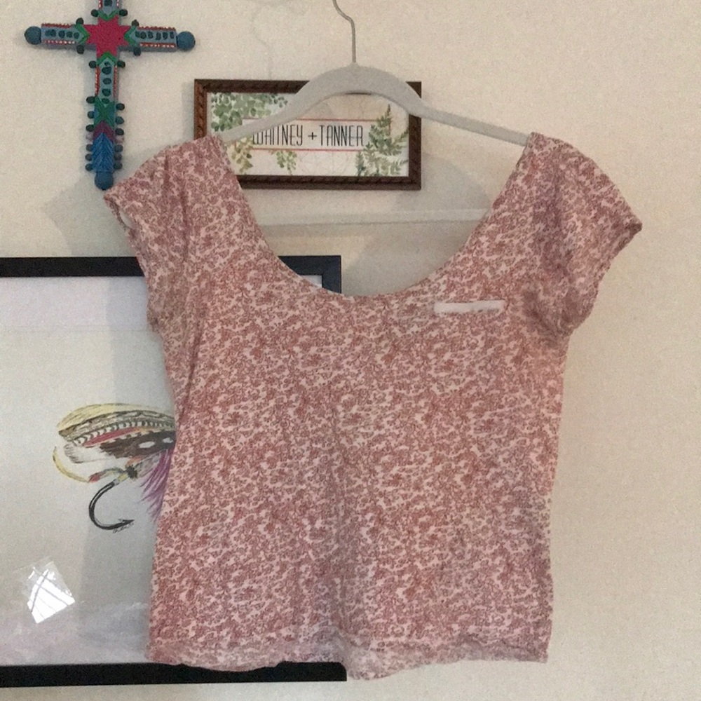 Floral embroidery t shirt